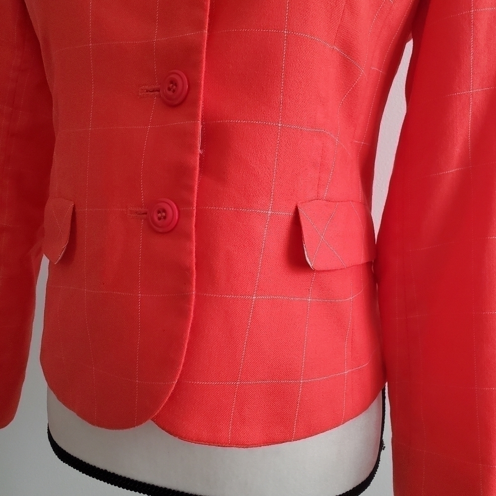 Pendleton Virgin Wool Plaid Blazer Jacket In Oran… - image 8